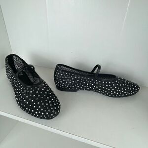 Madden NYC Mesh Crystal Embellished Mary Jane Flats 9